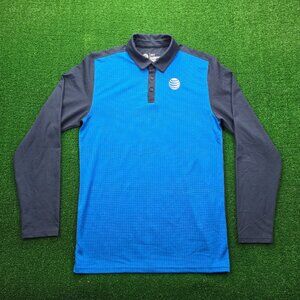 AT&T Sweatshirt Men Medium Tall Blue Gray Long Sleeve Employee Uniform Work Wear
